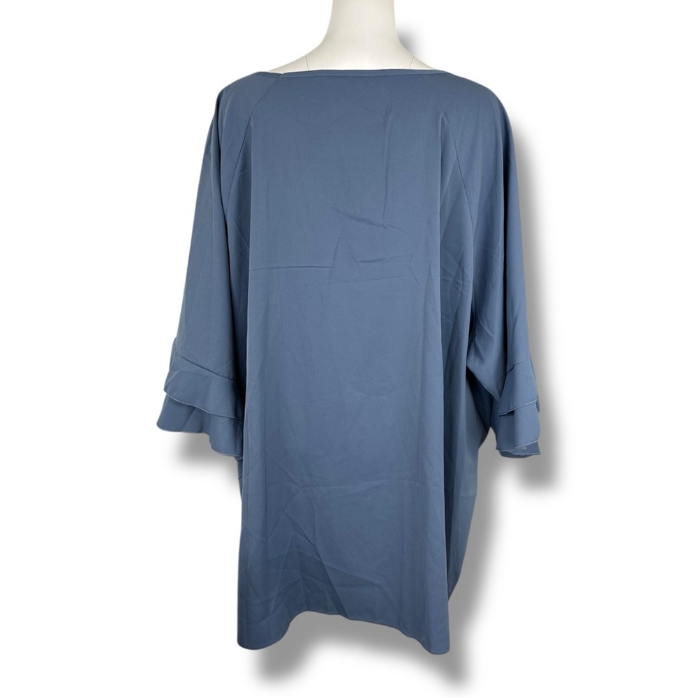 NWT BloomChic Ruffle Sleeve Blouse Size 30 Blue - Picture 3 of 4
